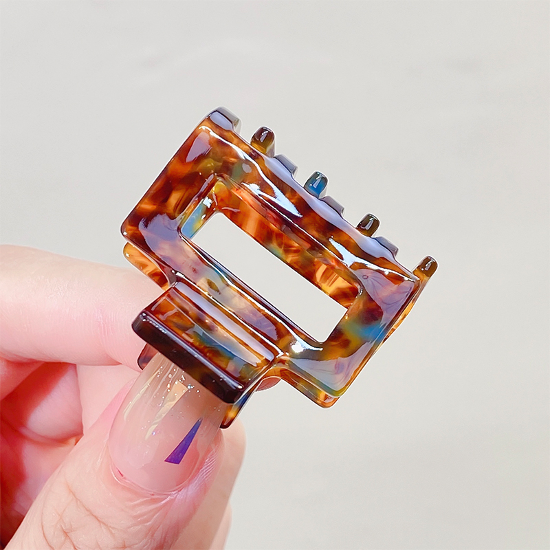 Nuevas mujeres tablero de ajedrez ámbar leopardo geométrico garra de pelo señora temperamento Mini Clip de pelo horquillas accesorio para el cabello de: Rojo