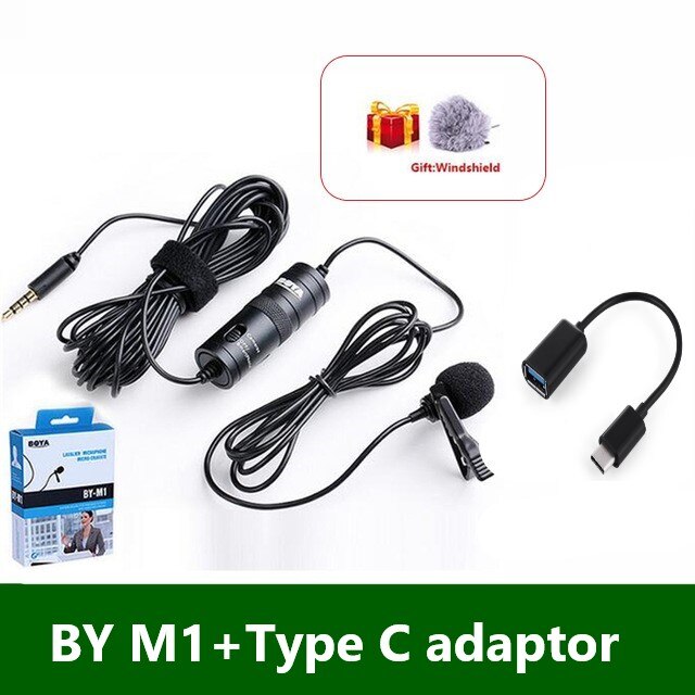 BOYA BY-M1 Lavalier Audio Microphone микрофон для видео Camcorder Wired Microfone for DSLR Video Recorder Interview: BY MI n type c
