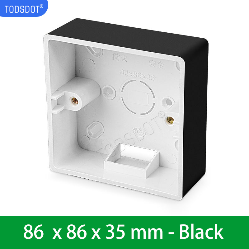Switch Socket Box 4 Color 86 Type 35 | 40 | 50 mm, Premium Wall Surface Junction Box, On-Wall Mount White | Black | Grey | Gold: Dark Grey