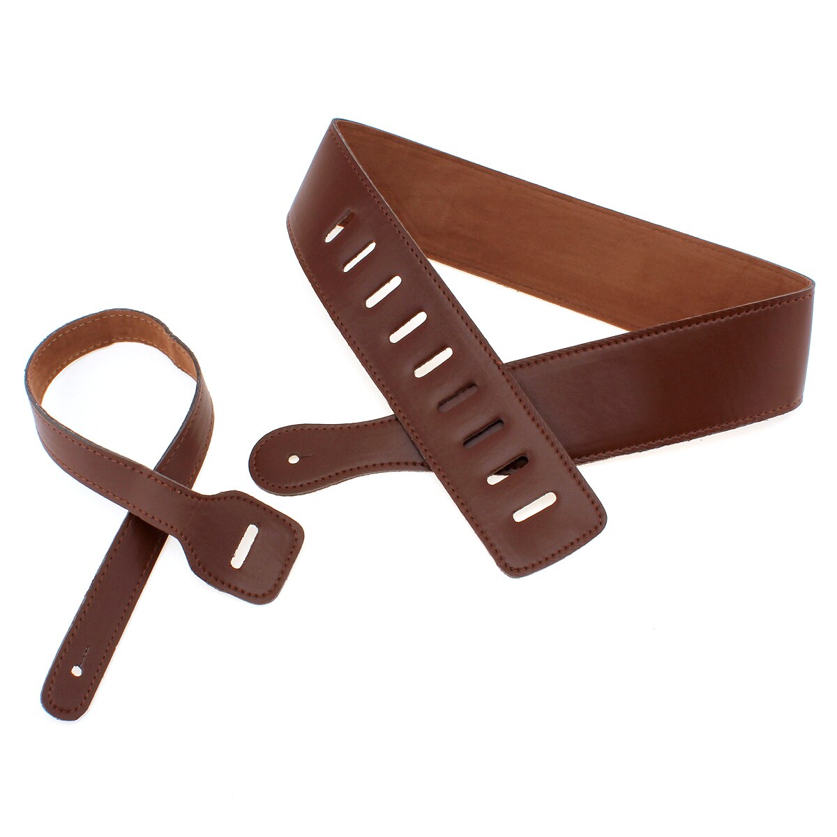 Adjustable Guitar Strap Belt 110-130cm Length PU Leather Acoustic Folk Electric Bass Guitar Belt Musical Instruments Accessories: Brown