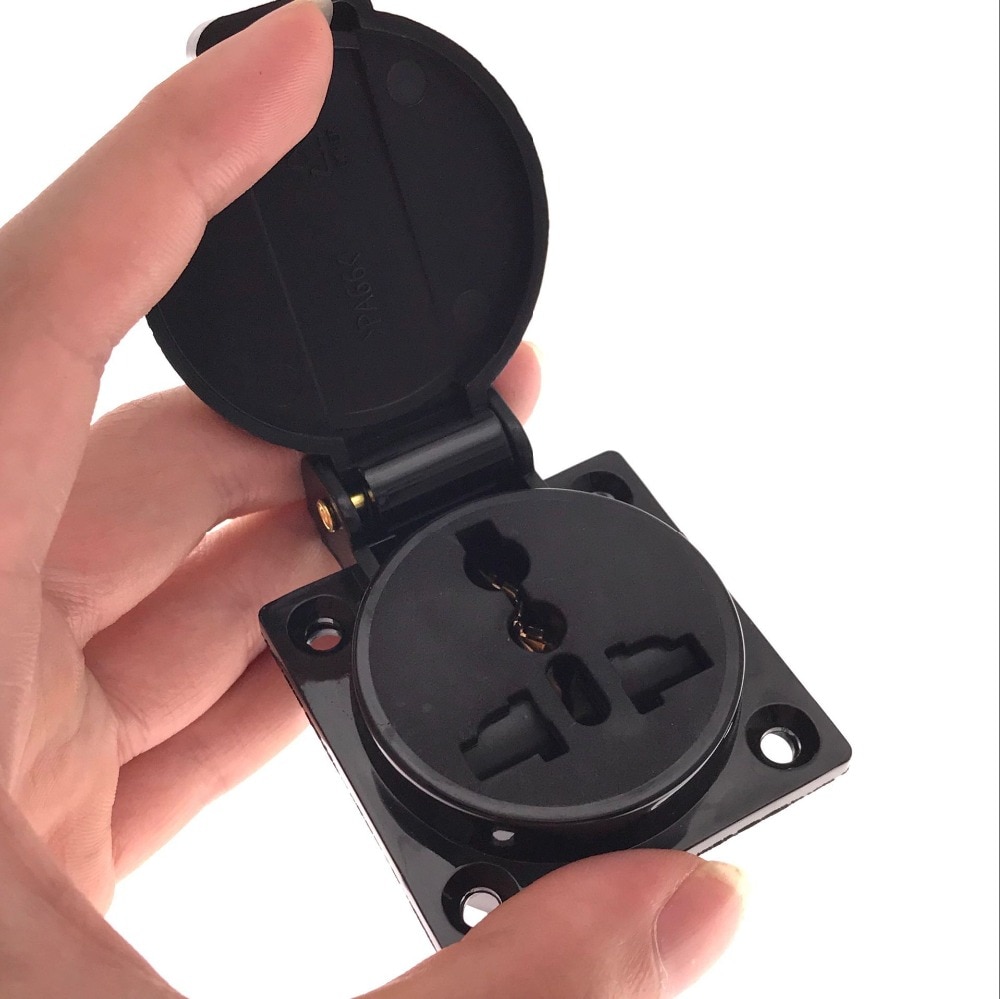 EU US AU UK Universal Waterproof Industrial Socket 10A 250V IP44 AC Power Power Connector Plug Electrical Wall Socket With cover