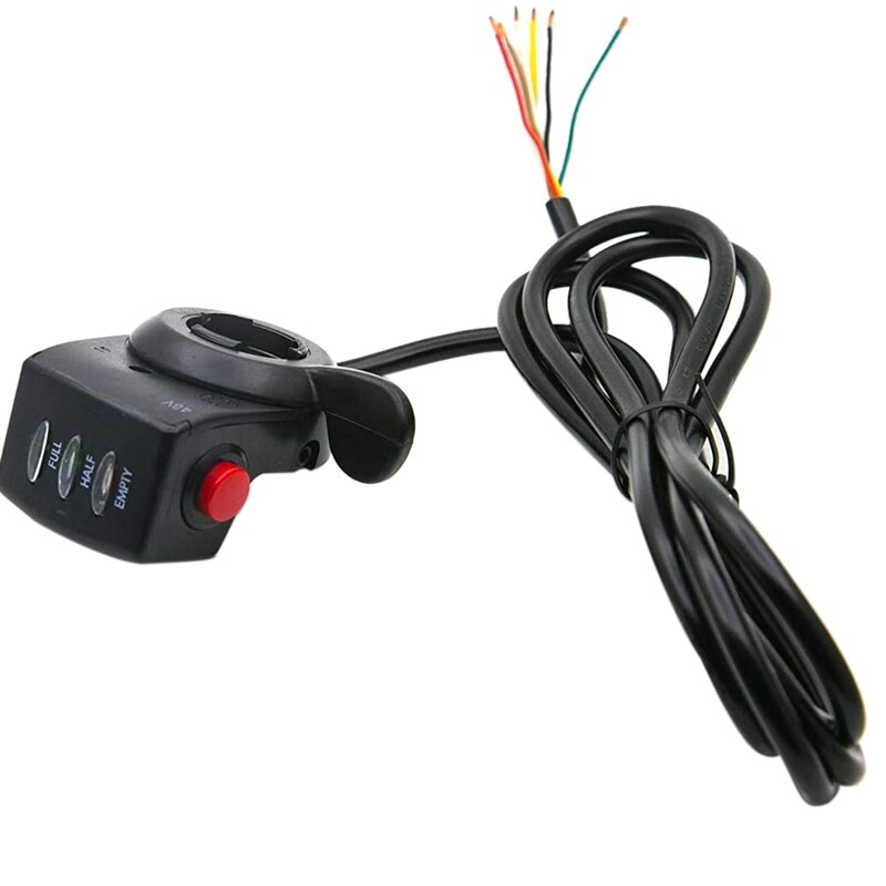 Speed Control Thumb Throttle for Scooter Ebike Electric Bicycle with on Off Button and Battery Power Indicator - 36V