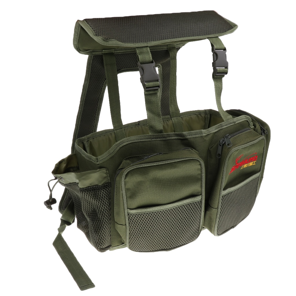 Multifunctional Fishing Seat Bag Box with Harness Rucksack Converter Fishing Bags Nylon Lure Backpack Carp Fishing Tackle Bag