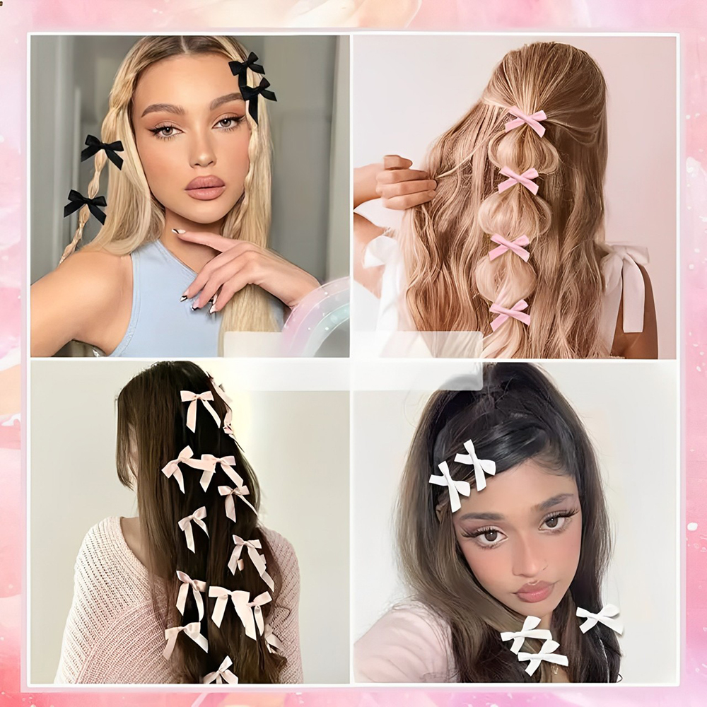 5-24 Uds Y2k niñas arcos Mini pinzas para el cabello horquilla de Metal pasador hecho a mano cinta arco flequillo Clip accesorios para el cabello de