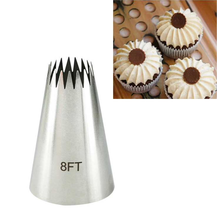 Boquillas para glaseado de punta de estrella abierta de gran tamaño, juegos de puntas de pastelería para decoración de pasteles y galletas, herramientas para pasteles Fondant: 8FT