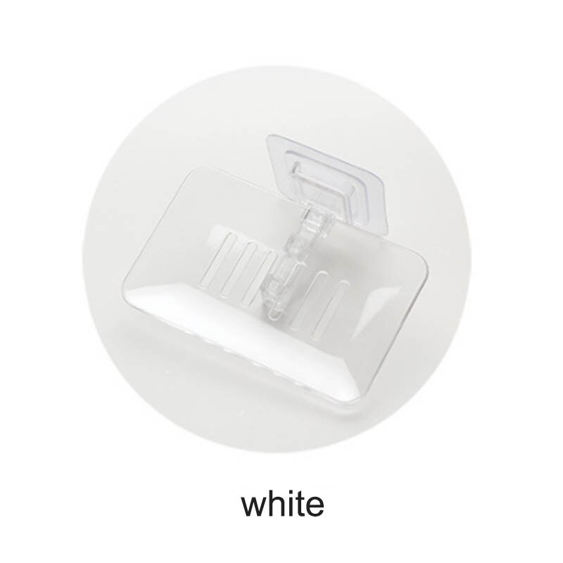Shower Soap Box Plastic 1PC Bathroom Tray Accessories Tray Holder Wall Mounted Soap Storage Plate Soap Dish Non-slip: White