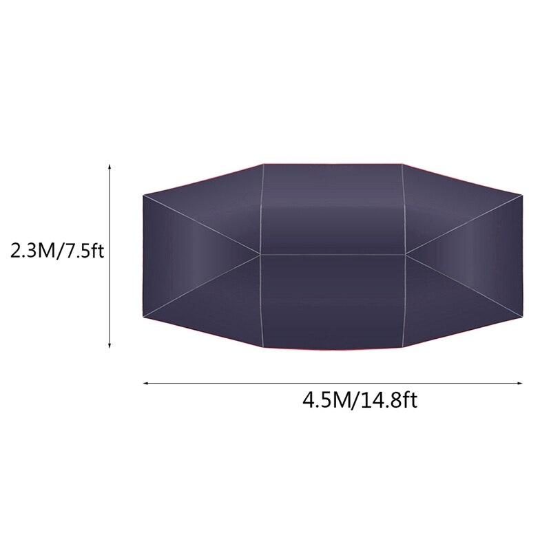 4.5 x 2.3m buitentent voor auto, voertuig, auto, paraplu, zonnescherm, hoes van oxford-stof, polyester, zonder beugel, blauw