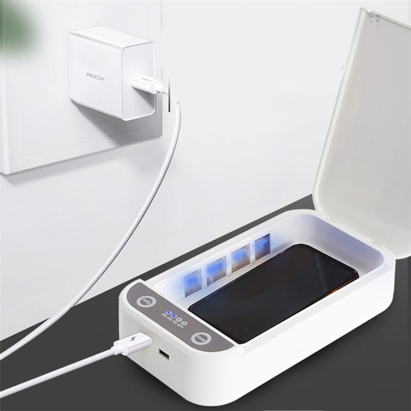 UV Light Phone Sterilizer Box Phones Cleaner Personal Sanitizer Disinfection Cabinet Deodorizer Mask Key Disinfector