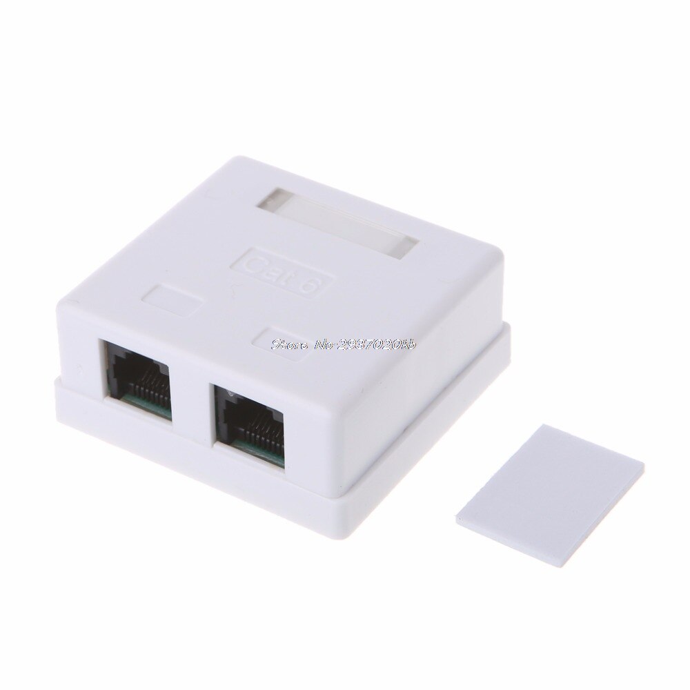 RJ45 Junction Box CAT6 Network Connector 2 Port Desktop Extension Cable Box HUZZ_7