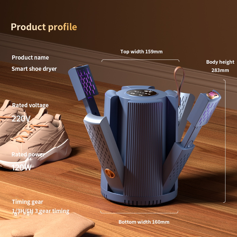 Intelligenter Timer, Schuhtrockner, faltbarer Schuhwärmer für den Haushalt, 2 Paar Schuhe trocknen, konstante Temperatur, Stiefeltrockner, UV-Sterilisation
