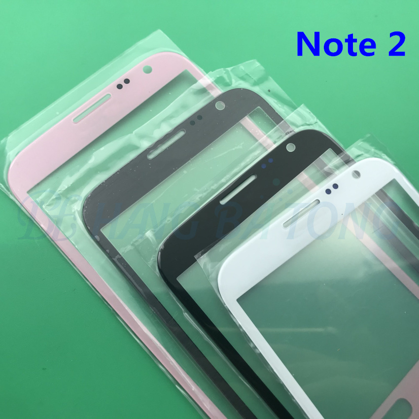 Black/white/grey Front Outer Glass Lens replacement for Samsung Galaxy note 2 N7100 N7102 N7105 LCD touch screen+Adhesive+Tools