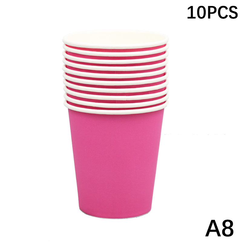 10 stk. 9oz/250ml ensfarvede tykke papkrus engangskop bryllup fødselsdagsfest engangsservice engangs papkrussæt: Mørk khaki