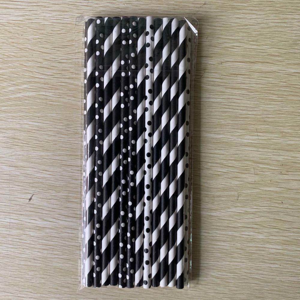 25Pcs Disposable Drinking Straw Eco Friendly colorful Paper Straw For Birthday Festival Decorations Drink Supplies: 9