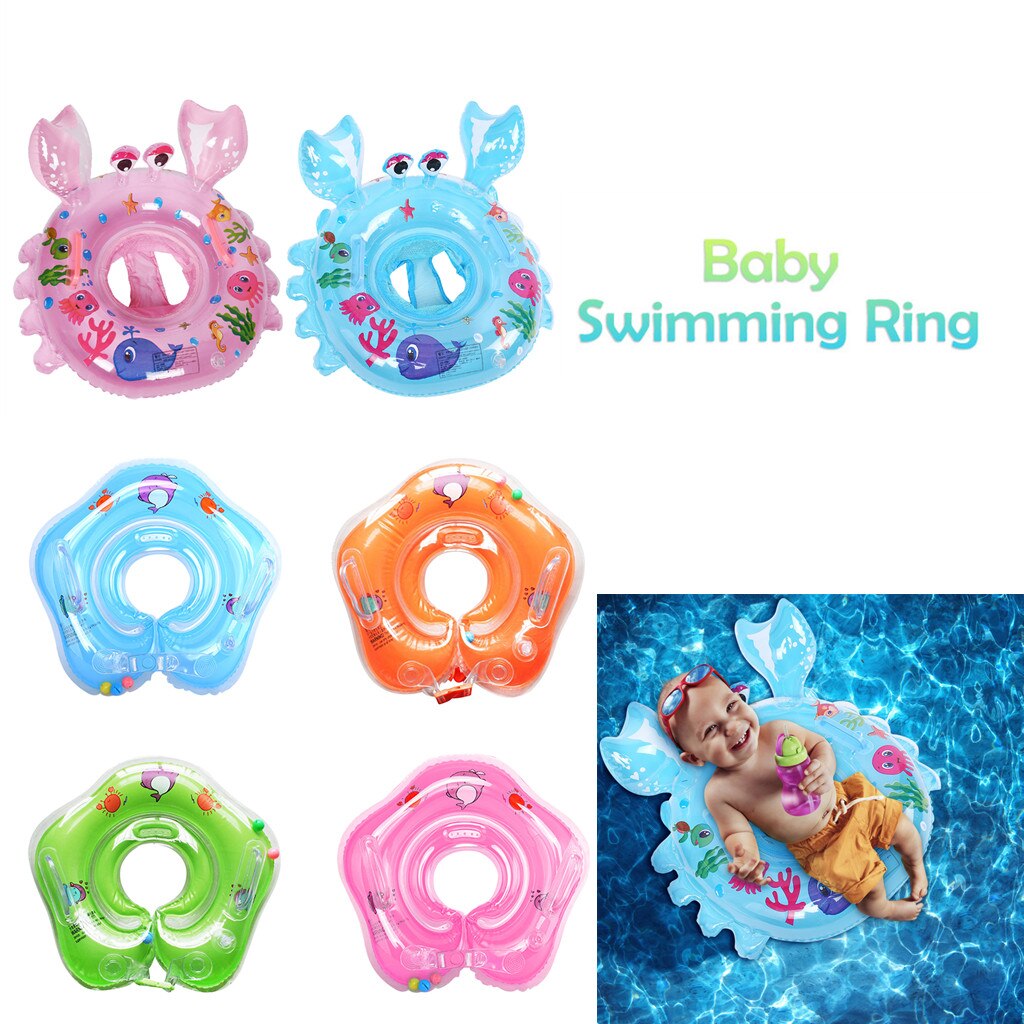 Flotadores inflables para piscina de niños y bebés, flotadores de baño de dibujos animados, asiento circular, accesorios de Juguetes