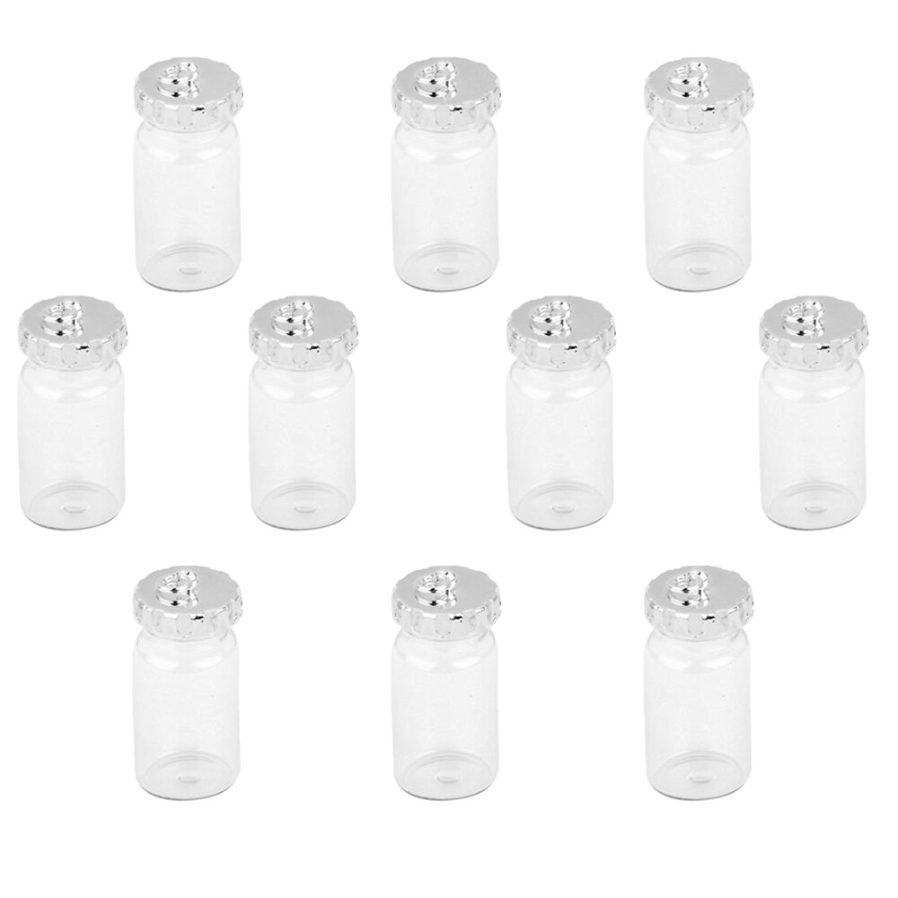 10pcs Mini Flesjes Lege Glazen Flessen Hanger Charms transparant
