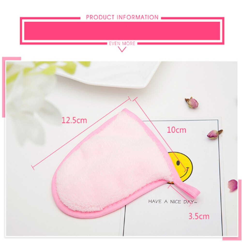 Toalla Facial de microfibra reutilizable, guante de limpieza, removedor de maquillaje, herramienta de cuidado de belleza Facial, 5 colores, 13x10 cm