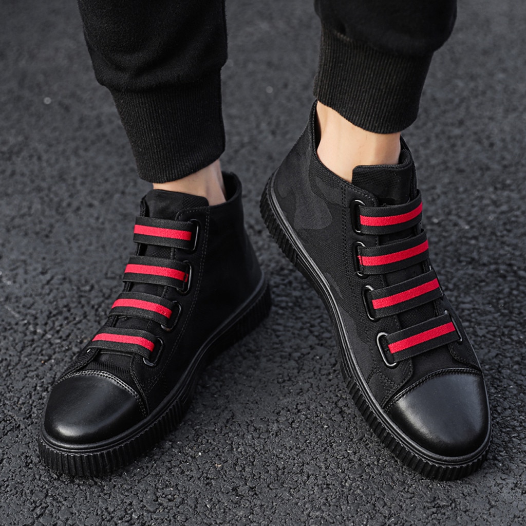 Boots Men's Solid Color High-Top Male Boots Wild Non-Slip Casual Shoes Men Casual Shoes Spring Autumn Shoes #1