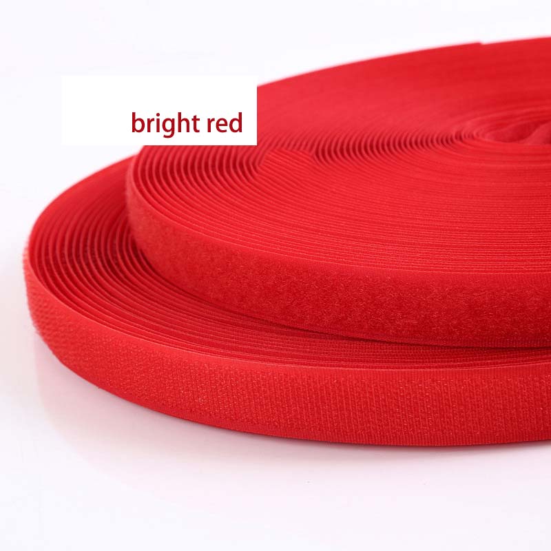 5 meter/par 20mm farverige kroge uden selvklæbende fastgørelse tape krog og løkke nylon magisk tape kabelbindere gør-det-selv-tilbehør: Rød 20mm 5 meter