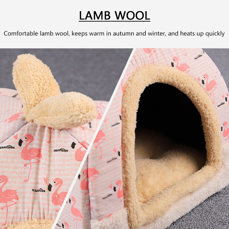 Closed Dog Beds for Small Dogs Accessoires Dual Use Plush Bed Cushions Queen Puppy Accessories So Pets Coop for Dog Flannel