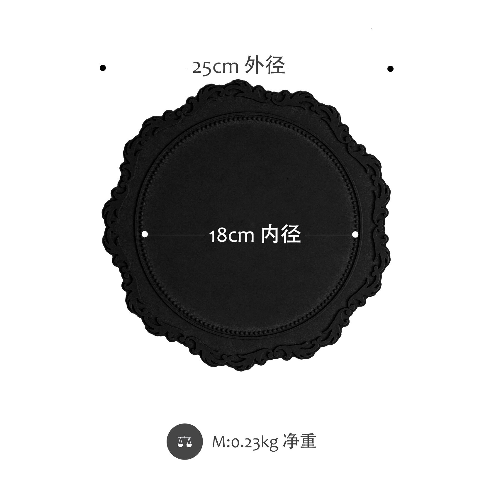 Coffee Potholder Korean Placemat Coffee Mat Out of The Plate Afternoon Tea Snack Plate Place Plate Cushion Cute and Simple: black