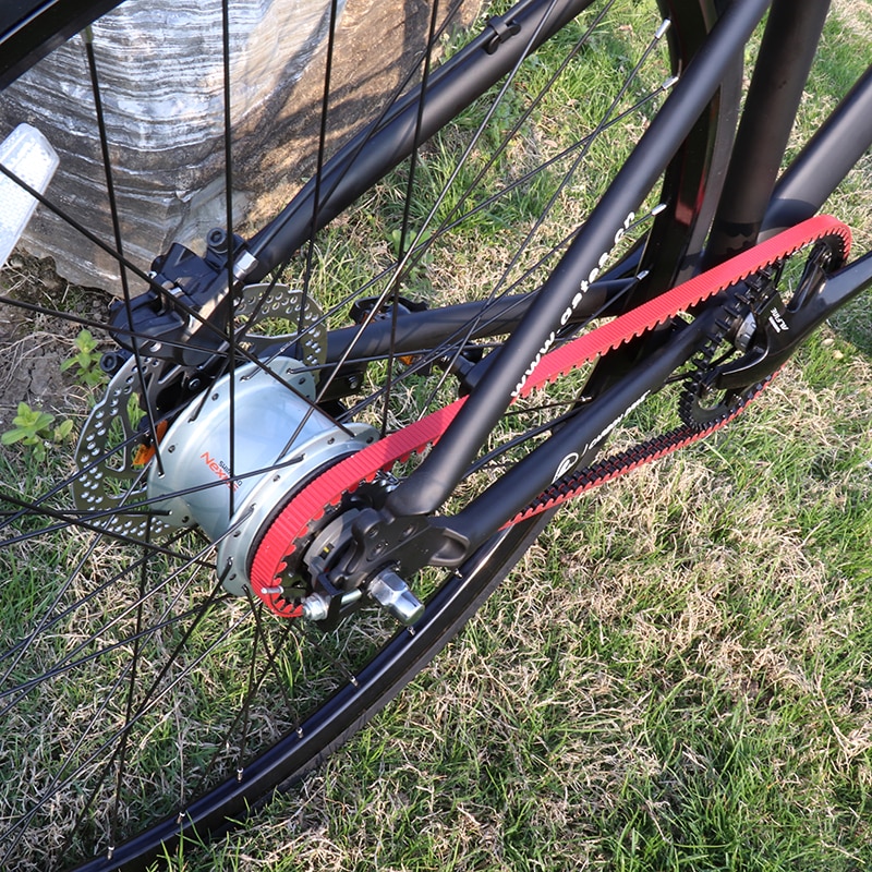 USA Gates Bicycle Sprockets Carbon Fiber Timing Belts Pulley Rubber V-belt CDX CDN Bike Drive Belt 11MM Center Track