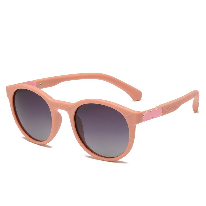 Gafas de sol Polaroid Tr90 redondas y flexibles, lentes de sol cuadradas de goma para conducir, gafas de pesca, famosa, anteojos de sol polarizados para hombre y mujer: 12-KMJ810-C2