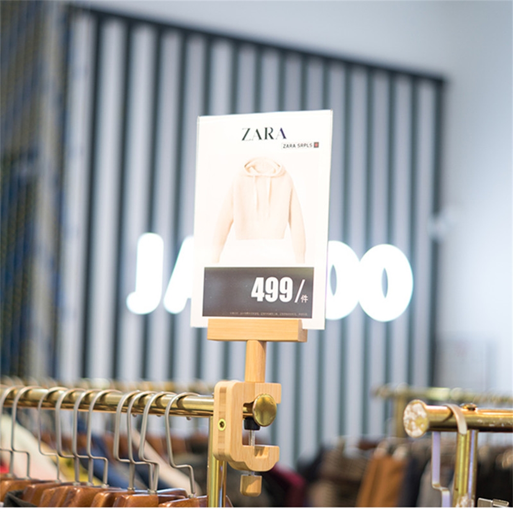 A5 Shelf Talker Price Tag Display Rack Advertisement Label Card Sign Holder Poster Picture Pop Clip Holder Display Frame