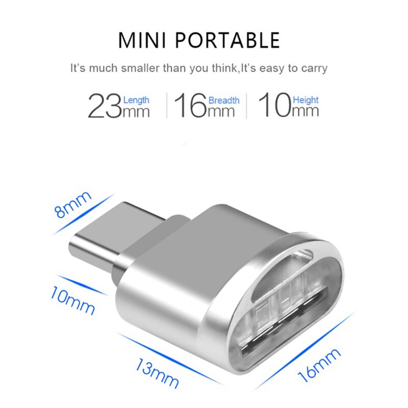 ミニusbタイプcカードリーダーsd tfマイクロsd usb 3.1カードリーダーマイクロメモリカードtfメモリカードリーダーotgアダプタ電話