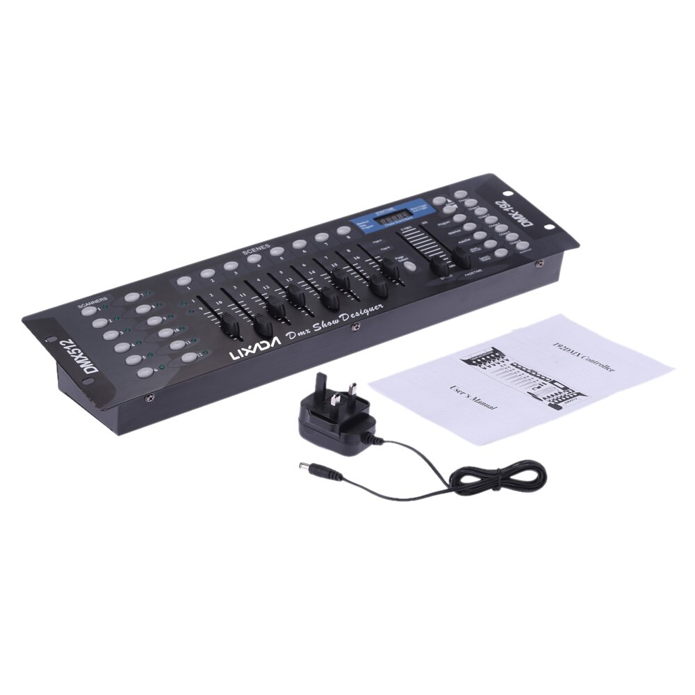 Lixada DMX512 contrôleur de lumière de scène 192 canaux contrôleur Console pour effet de lumière de scène partie DJ Disco opérateur équipement