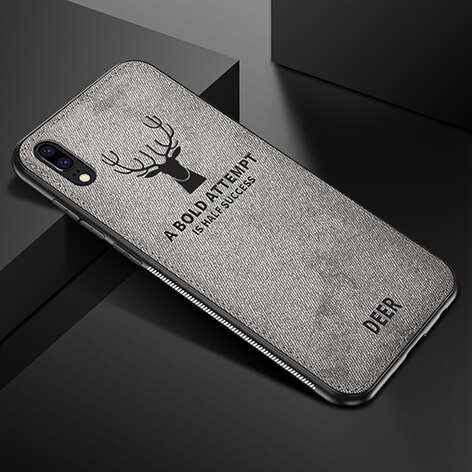 Deer tkaniny tkaniny etui do Huawei P20 Lite Pro P inteligentne etui na Huawei Huawei P 20 20 lite 20Pro PSmart miękka TPU krawędzi telefon okładka: P20 / Grey