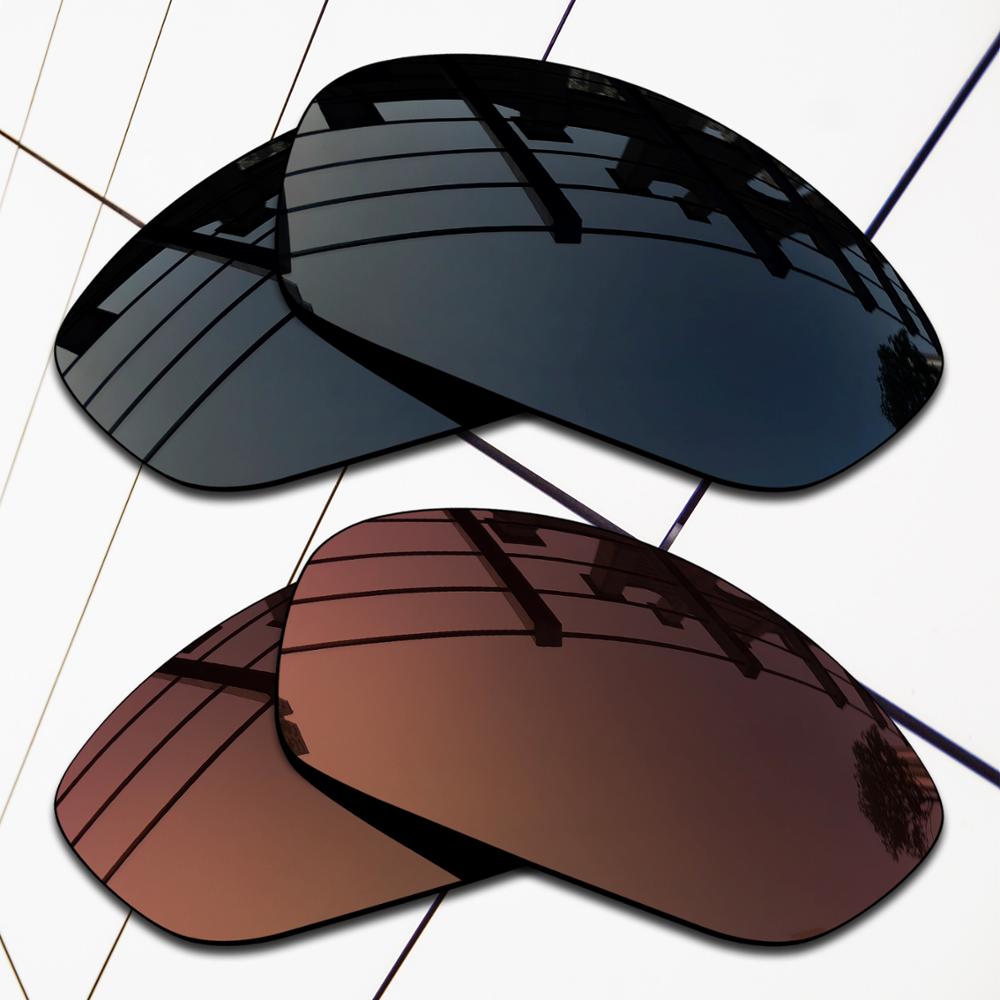 Eo .s 2 par sorte og brune polariserede udskiftningslinser til oakley monster dog solbriller