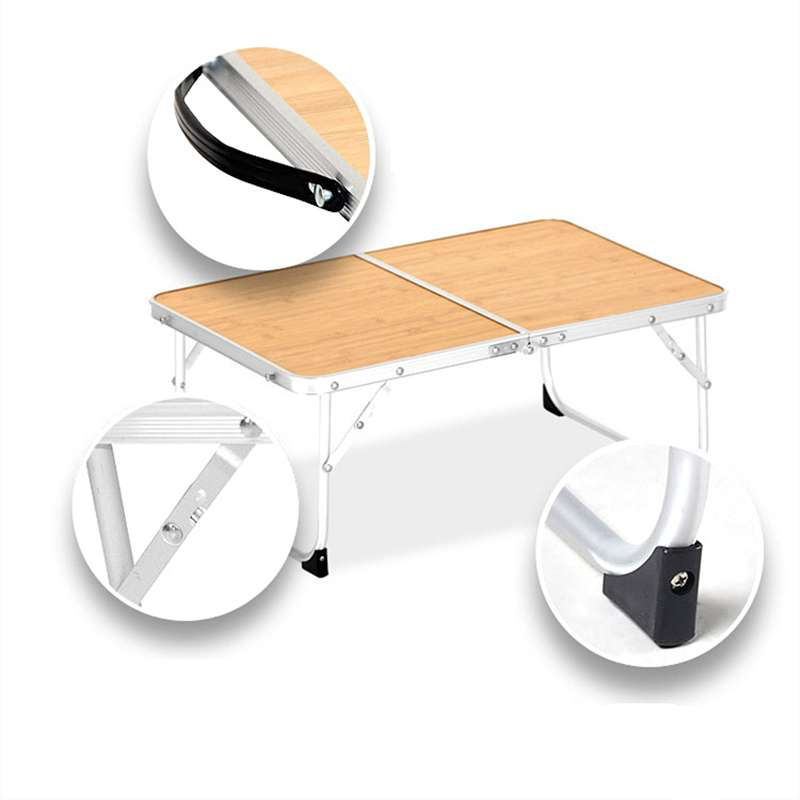 draussen Tragbare Mini Klapptisch Camping Bambus Bord Tisch Picknick Grill Tisch Bett Computer Schreibtisch