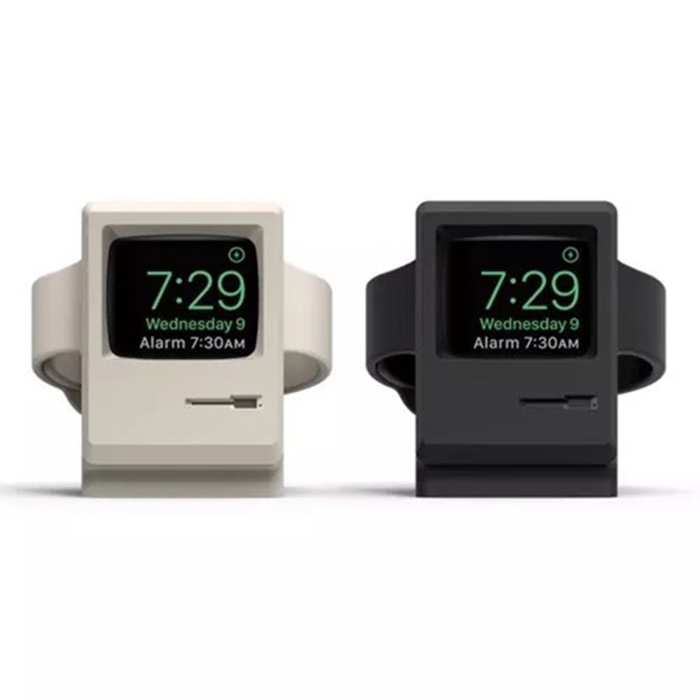 Voor Apple Watch Retro Opladen Stand Apple Watch Siliconen Opladen Nacht Modus Beugel