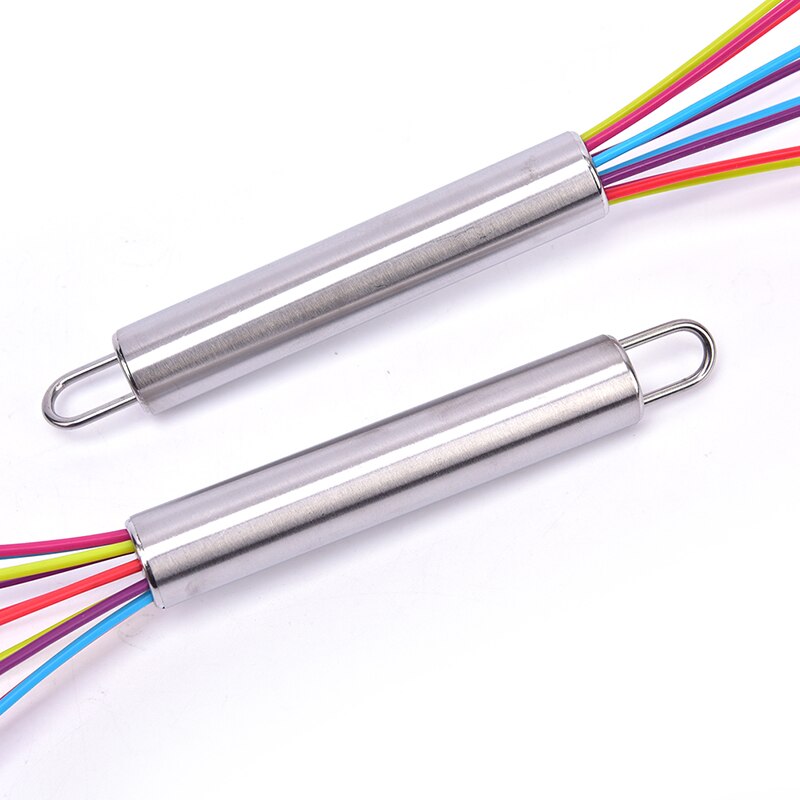 Batidor de huevos Manual giratorio multifuncional, Mini batidor de plástico para cocina, herramienta para hornear, agitador de huevos de silicona ecológico