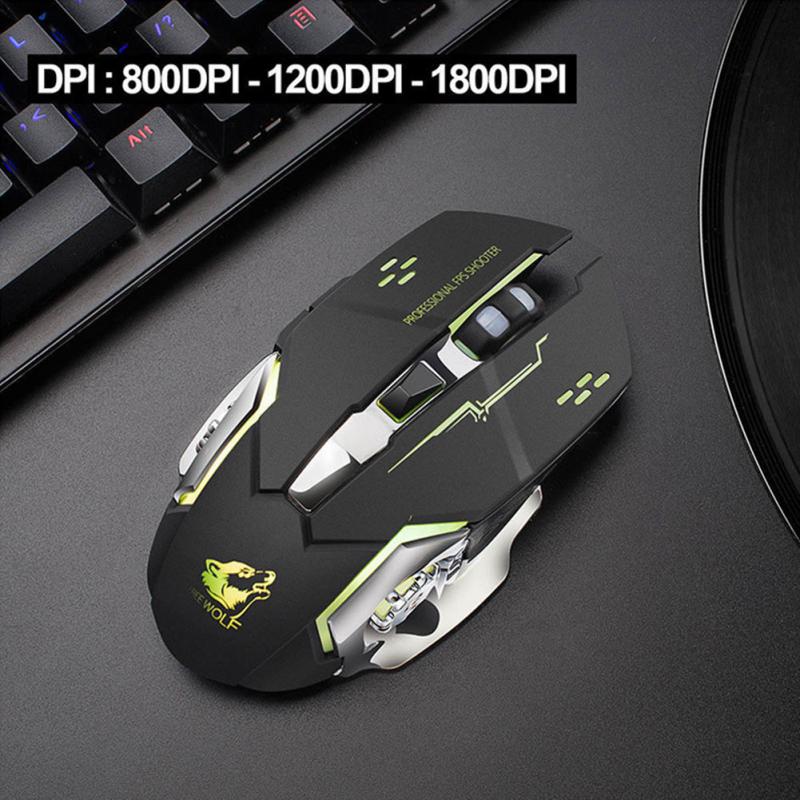 Gaming Muis Draadloze Muis Led 7 Kleur Backlight Mechanische Muizen 1800 Dpi Voor Pc Laptop Computer Voor Gamer Accessoires