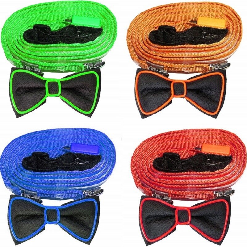 Tirantes luminosos Led para hombre, pajarita, barra de música perfecta, iluminación Led, accesorios para actuaciones y fiestas de disfraces