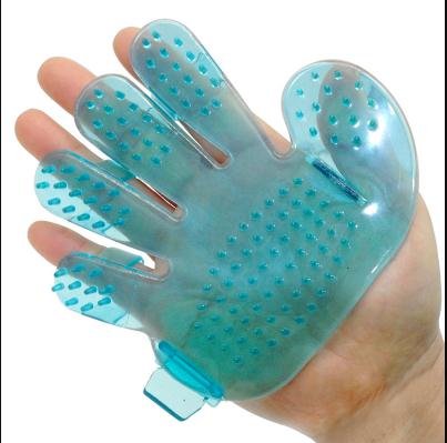 Guante cepillo de pelo para perros y mascotas, cepillo de pelo para limpieza de animales, cepillo de pelo para perros y gatos domésticos TP: Púrpura / right hand