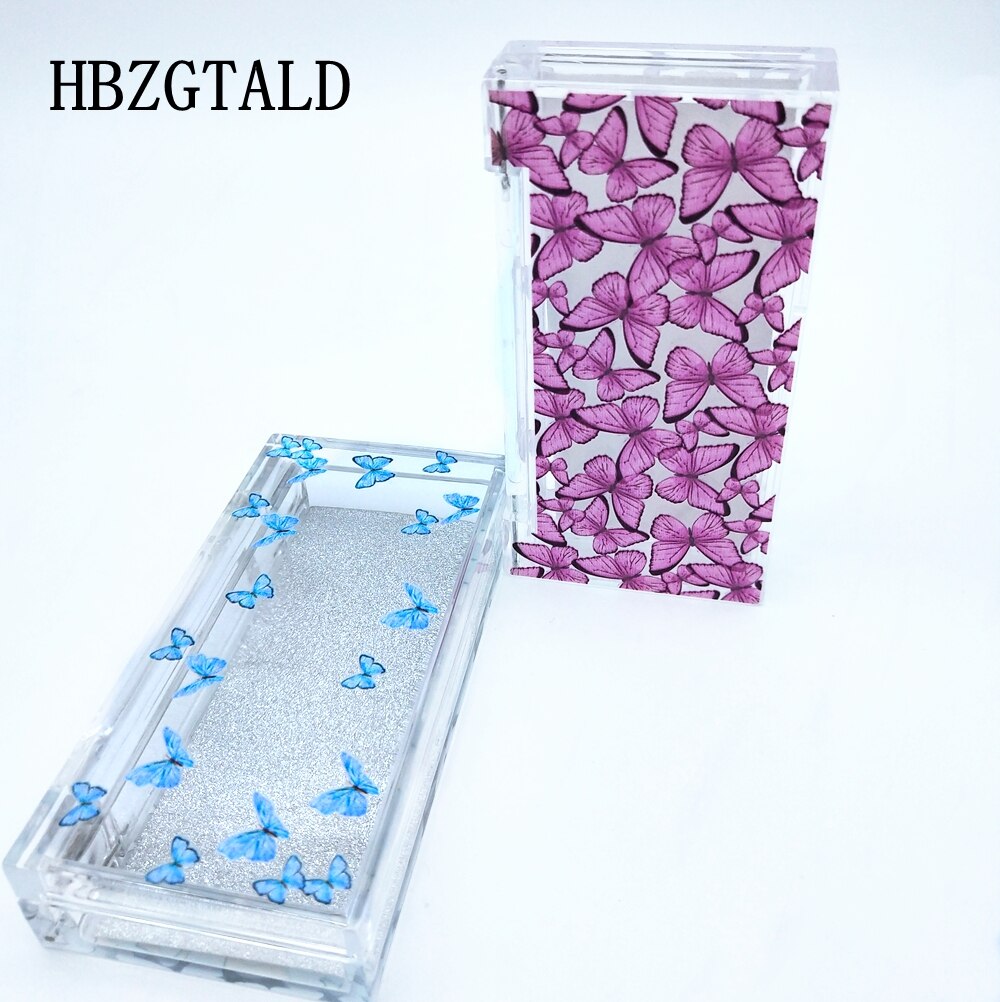 10/20 pcs butterfly print Eyelash Packaging Box Empty Boxes Eyelash Package Case 8-25mm Lashes Rectangle Box