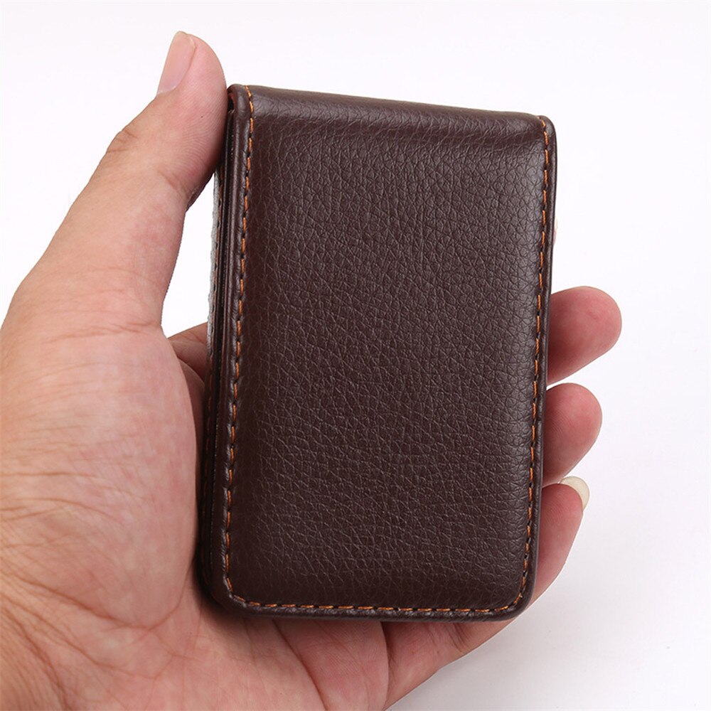 Bags Card Holder Men Vertical Leather Coin Purse Simple Large Capacity Storage Business Handbag Litchi Pattern Hasp Clutch Bag