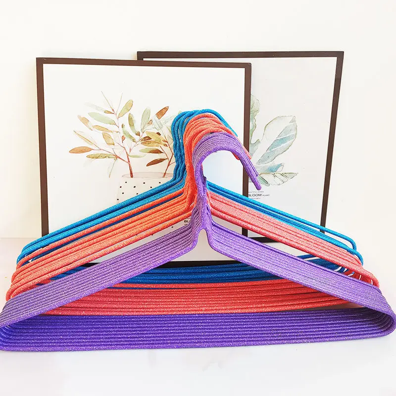 Adult Home Use Iron Clothes Hanger 2-7 Pieces Seamless Drying Rack Children's Clothes Hanger Wardrobe Organizer