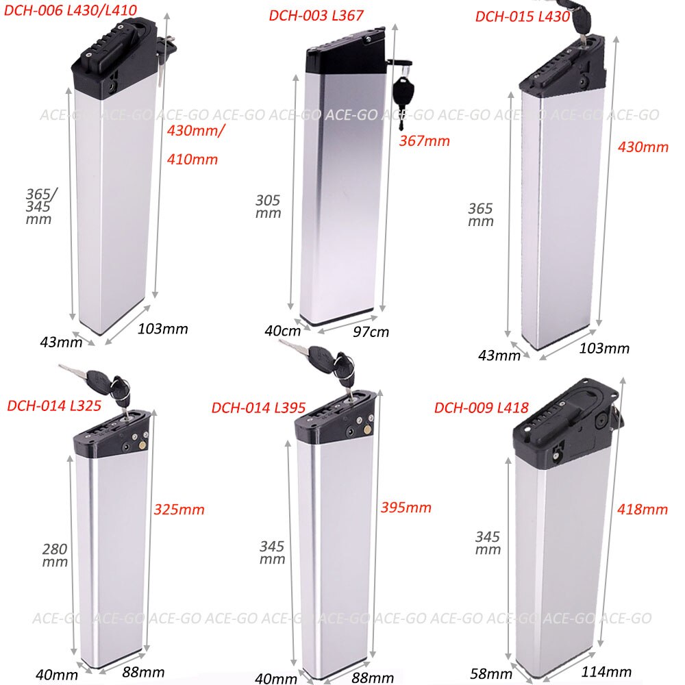 Metal Built-in Battery Housing for 36V 48V 250W 350W 500W 750W 1000W Hidden Electric Bike Ebike Battery Box Empty Casing Shell