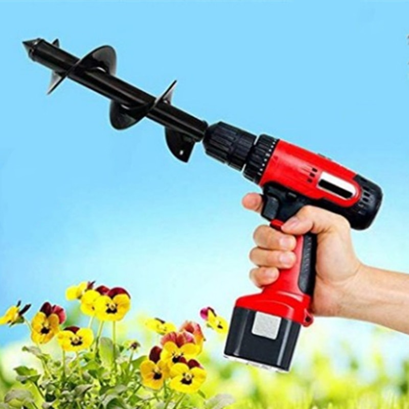 Sindax Garden Auger Spiral Drill Bit Roto Planter Bulb HEX Shaft Drill Auger Yard Gardening Bedding Planting Hole Digger Tool