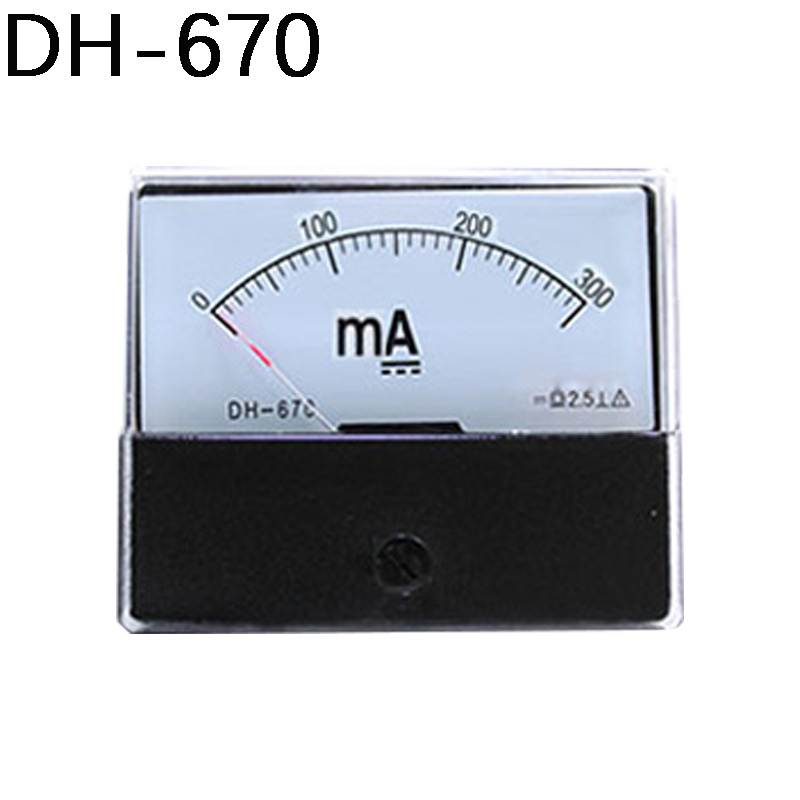 DC 1MA 20MA 30MA 50MA 100MA 200MA 300MA 500MA Analoge Stroom Panel Meter Ampere Amperemeter DH-670 DH670