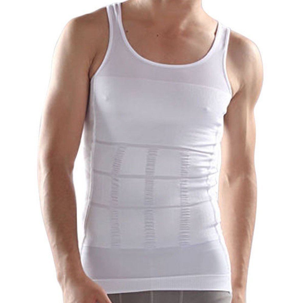 Mannen Stretchy Firm Tummy Belly Controle Man Afslanken Body Shaper Vest Hemd