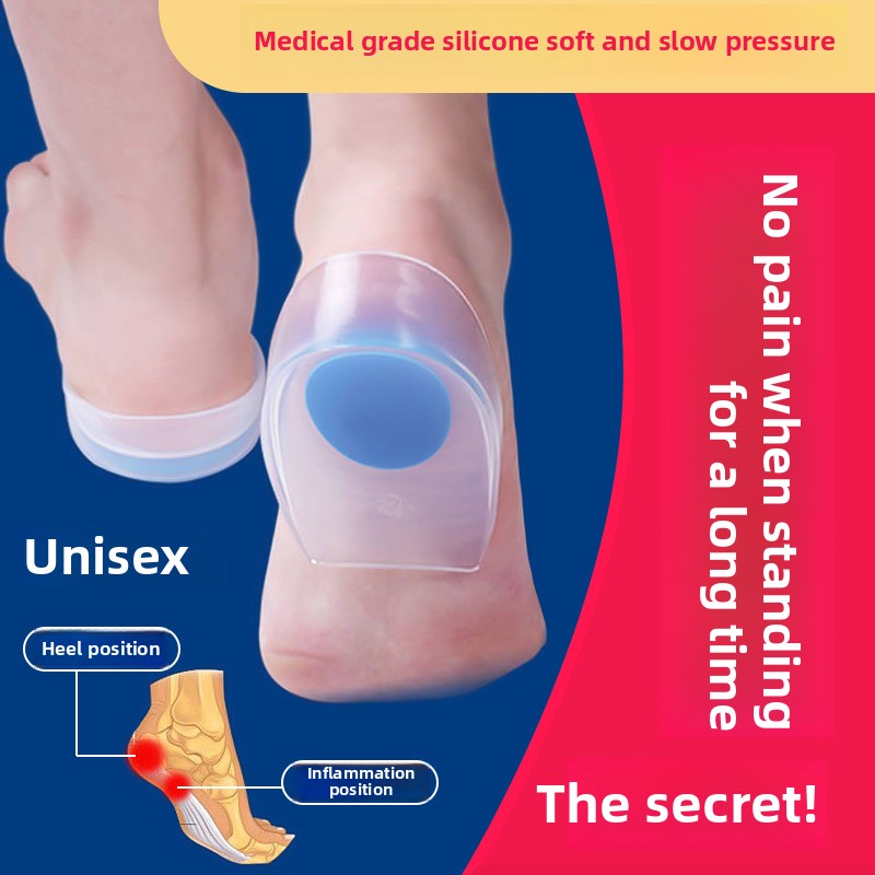 Weiche Silikon-Gel-Einlegesohlen für Fersensporn, Schmerzlinderung, Fußkissen, Fußmassagegerät, Pflege, Fersenbecher, Schuhpolster, HöHenne-Einlegesohlen
