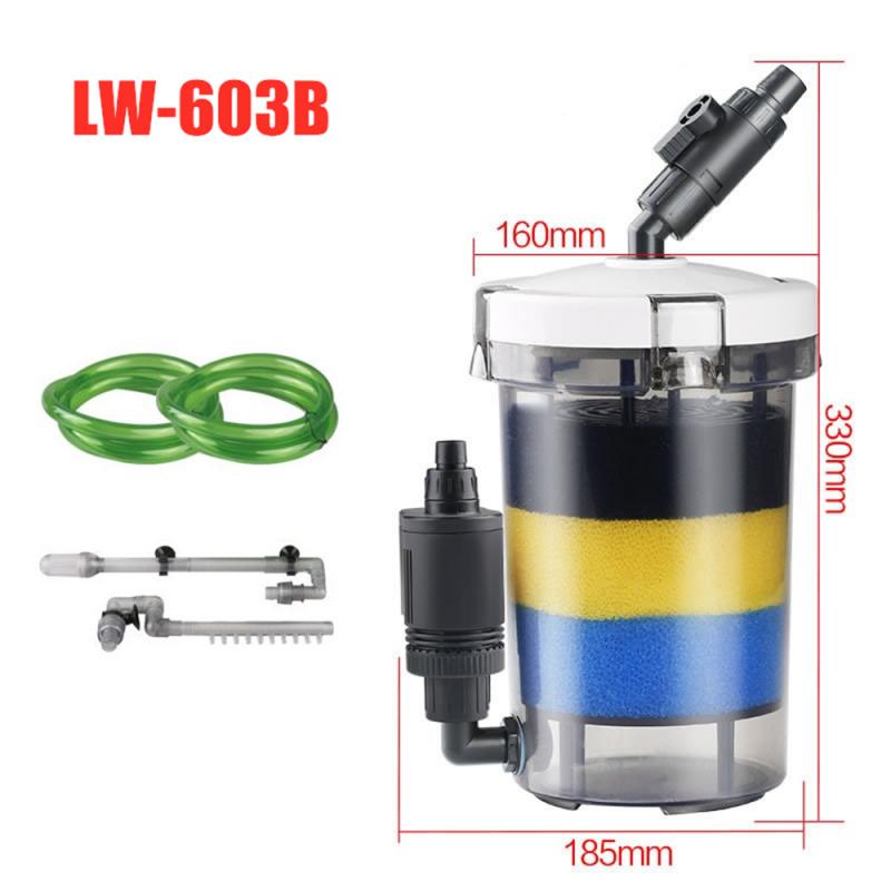 Fish Tank Filter Aquarium Bucket Water Pump With Regulating Valve External Silent Filter Air Pump Canister Aquarium Accessories: LW-603B