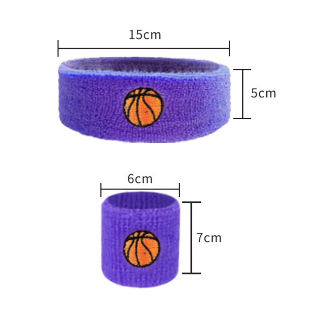 1 set barn sportpannband stretchigt svettabsorberande pojkar flickor stickat basket volleyboll handledsskydd svettband