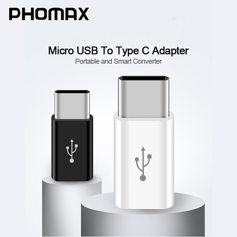 Phomax Micro Usb Male Naar Type-C Micro Usb Naar Type C Converter Draagbare Adapter Voor Samsung S8 S9 huawei P20 Xiaomi Telefoon Oplader