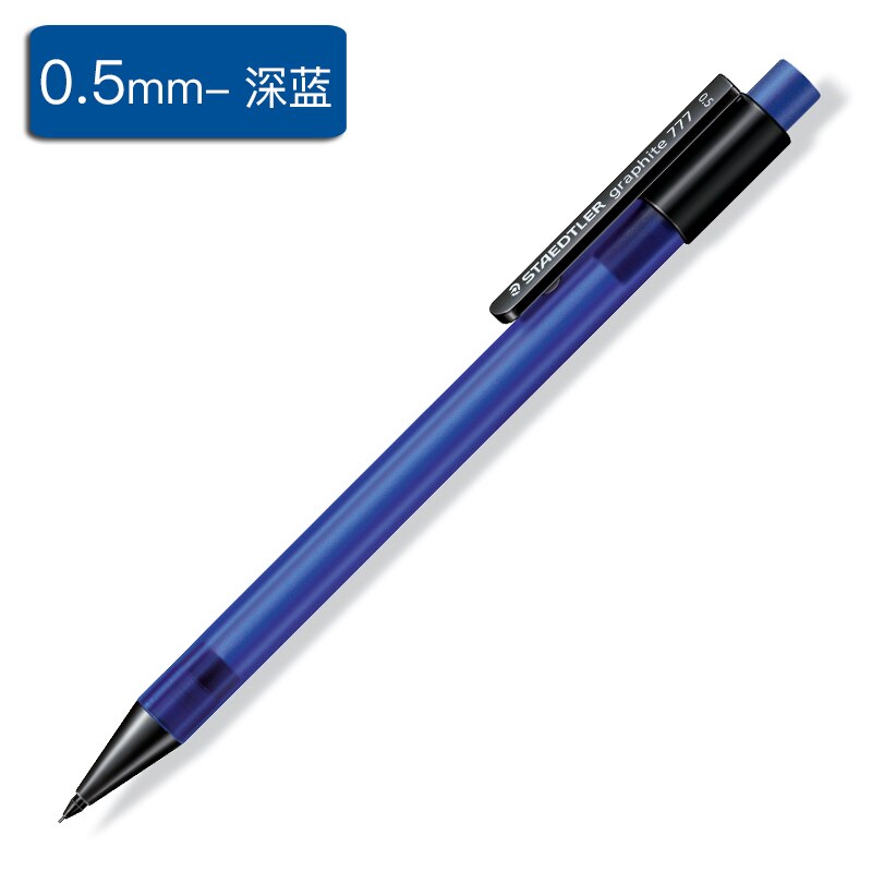 1 pc tyske staedtler 777 mekanisk blyant til begyndere genopfyldningsdiameter 0.5/0.7mm kontorstuderende skoleartikler: 1 pc blå sort 0.5mm