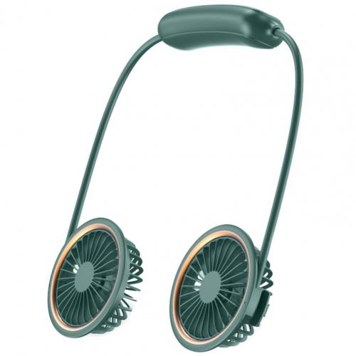 Mini Wearable Oplaadbare Inklapbare Hals Ventilator Voor Reizen: Green 1800mAh